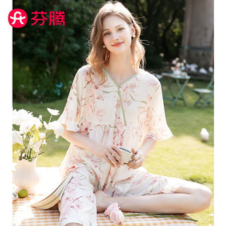 FENTENG 芬腾 睡衣女士纯棉2024夏季短袖可外穿印花家居服套装Q9FX25790858