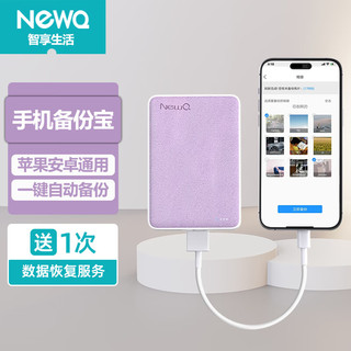 NEWQ NewQ 移动硬盘500G紫色 USB3.2接口iPhone手机直连一键备份安卓手机平板电脑通用外置硬盘