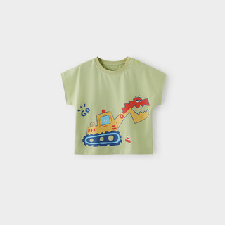 BALIPIG 巴厘小猪 婴儿短袖T恤夏季薄款儿童超萌可爱男童衣 奶昔绿 90cm