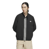 adidas 阿迪达斯 originals三叶草 字母条纹印花运动夹克外套 男款 黑色 IU4845