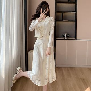 FEISIMI轻奢品牌2024连衣裙女士中式改良旗袍伴娘服礼服女装衣服裙子 图片色套装 S