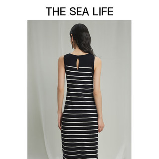 THE SEA LIFE欧海一生 度假风连衣裙24夏无袖针织裙修身显瘦X15837 黑法师 M