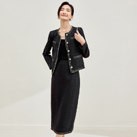 SENTUBILA 尚都比拉 知性名媛小香风套装女秋季时尚两件套气质型 黑色 M