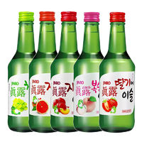 百亿补贴：Jinro 真露 韩国原装进口真露烧酒360ml*5瓶西柚草莓青葡萄李子果味酒烧酒