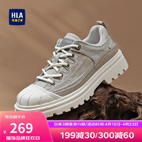 海澜之家HLA男鞋复古厚底耐磨休闲鞋布鞋低帮工装鞋HAAGZM1DAJ022 沙色38