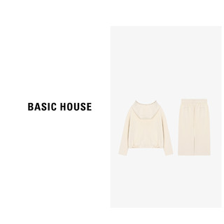 Basic House/百家好L春季舒适显瘦慵懒风运动套装B0624H5B842 米色 S80-110斤