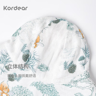 Kordear婴儿帽子夏季薄款0-6个月宝宝防晒遮阳帽新生儿外出渔夫帽太阳帽 水彩松鼠 0-3个月