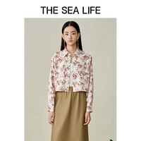 THE SEA LIFE 欧海一生 印花衬衫女24春季通勤气质百搭B15102-1 茶色 S