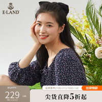 E·LAND 衣恋 Eland衣恋甜美温柔气质田园风碎花收腰连衣裙女春季新款