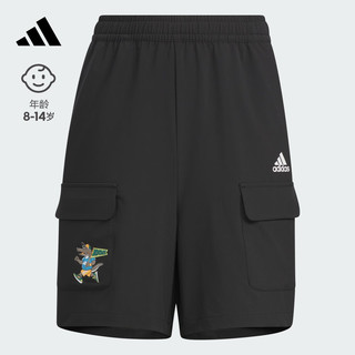 adidas PEMSLOU联名速干宽松舒适梭织短裤男大童夏阿迪达斯轻运动 黑色 164CM