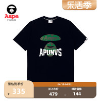 Aape 旗舰店男装春夏猿颜字母网球图案印花宽松短袖T恤1288XXK