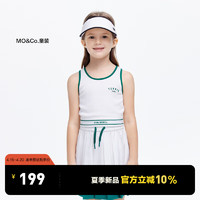 little MO&Co.little moco童装24夏装女童网球运动风华夫格无袖短款背心 本白色 140/68