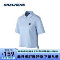 SKECHERS 斯凯奇 舒适休闲短袖衫P224W095 月白蓝/02P8 L