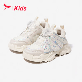 红蜻蜓红蜻蜓儿童24年运动鞋女童时尚运动跑鞋 米色 26-37 36