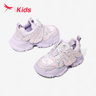 红蜻蜓红蜻蜓儿童24年运动鞋女童时尚运动跑鞋 紫色 26-37 32