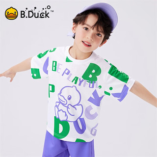 B.Duck【套装】小黄鸭童装男童短袖套装 能量紫 120cm