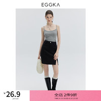 EGGKA 纯色修身吊带背心女2024春季简约百搭时尚打底无袖上衣 灰色 M