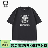 HIPANDA 你好熊猫 男生纯棉宽松短袖T恤2024夏季新款设计师潮牌t恤