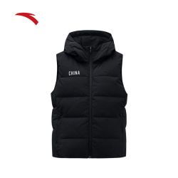 anta安踏中国冰雪羽绒马甲女2023秋冬保暖连帽坎肩羽绒背心152347919