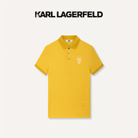 Karl Lagerfeld卡尔拉格斐轻奢老佛爷男装 24夏款经典刺绣LOGO 多色系短袖Polo衫 棕黄 46