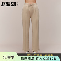 ANNA SUI 安娜苏 棉花糖 秋季宽松针织直筒裤透气抽绳女士运动长裤卫裤