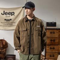 Jeep 吉普 2024春季牛仔衬衣男工装户外休闲外套男士长袖衬衫