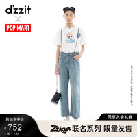 DZZIT【情绪T】地素短袖T恤2024夏季泡泡玛特印花小上衣女 白色 M