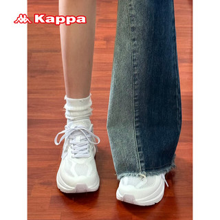 KAPPA卡帕女鞋运动老爹鞋子女2024春夏季跑步鞋休闲鞋 经典白 36