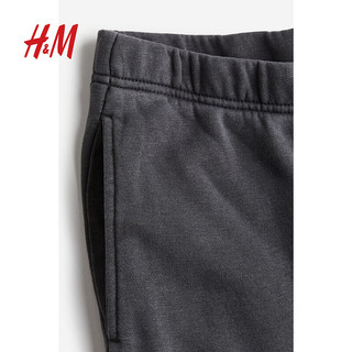 H&M女装裤子2024春季加绒修身保暖休闲卫裤灰色慢跑裤1158561 深灰色018 155/60 XXS