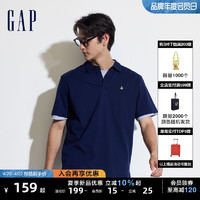 Gap 盖璞 男装2024夏季新款纯棉小熊刺绣polo衫简约纯色短袖上衣466791