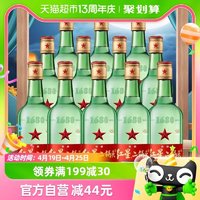 88VIP：红星 绿瓶 1680 二锅头 清香纯正 56%vol 500mlx12瓶清香型白酒