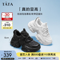 TATA 他她 2023秋商场同款时尚简约百搭休闲厚底老爹鞋WOG10CM3 黑色 36