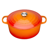 LE CREUSET 酷彩 炖锅(22cm、3.3L、铸铁、火焰红、不锈钢盖耳)