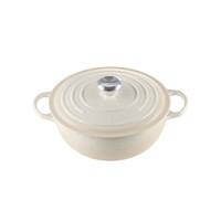 LE CREUSET 酷彩 进口铸铁珐琅炖锅妈咪锅海鲜锅26cm 新乳白