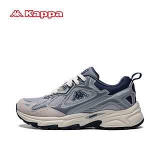 卡帕（Kappa）老爹鞋子男鞋厚底增高运动鞋透气休闲鞋 灰棕蓝 40.5