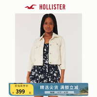 HOLLISTER24年春夏辣妹宽松短款百搭牛仔夹克外套女 357781-1 奶油色 XS (160/84A)