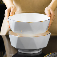尚行知是 大汤碗2个装家用陶瓷餐具高档轻奢中式碗大容量8英寸大盆