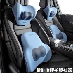 齐选汽车头枕腰靠枕主副驾驶支撑垫车内护颈枕腰托套装新车上用品男士