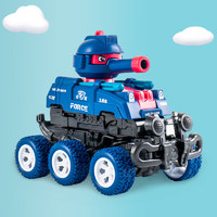 越野小子儿童碰撞变形惯性坦克车可发射玩具仿真行走小车子模型男女孩 1辆深蓝碰撞变形坦克车568-1