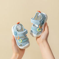 布拉米勒夏季儿童凉鞋宝宝学步鞋婴儿学步凉鞋女童凉鞋男童鞋 蓝色 20码内长15cm