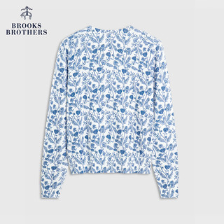 布克兄弟（BrooksBrothers）女士24春夏圆领国风印花图案针织开衫 9003-蓝色印花 M