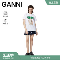 GANNI 女装 呆萌兔子图案休闲圆领短袖T恤衫 T2778151