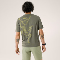 ARC'TERYX 始祖鸟 ARC’TERYX始祖鸟 CORMAC ARC'BIRD LOGO SS 透气 男子 速干短袖T恤 Forage Heather II/幽雾绿 S