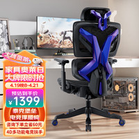 TEKPOLY 泰克堡垒 X6电竞游戏椅子家用办公人体工学椅久坐 星河蓝-4D扶手-重量感知-有搁脚