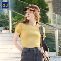 GU 极优 女装GU DRY迷你T恤短袖速干吸汗24夏季新品格雷灰 349897