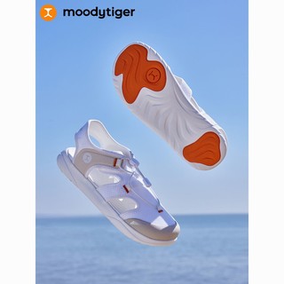 百亿补贴：moodytiger 儿童凉鞋2023夏季男女童包头防撞运动凉鞋 云朵白 30码