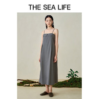 THE SEA LIFE优雅吊带连衣裙女2024春季显瘦长裙15113 微光绿 S