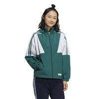 adidas NEO 拼色简约防风气质女连帽防风衣夹克外套