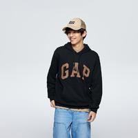 Gap 盖璞 男女装春季2024新款LOGO美式复古连帽法式圈织软卫衣892186