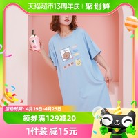 88VIP：FENTENG 芬腾 睡裙少女夏季纯棉短袖睡衣短裙薄款甜美可爱卡通可外穿连衣裙